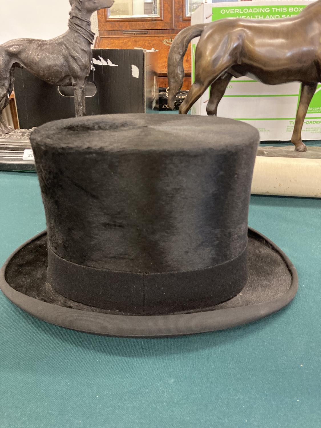 TOP HATS & BOWLER HAT including a black Top Hat by Lock & Co with box by the same maker, and a black - Image 5 of 20