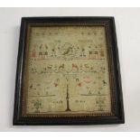 18THC SAMPLER dated 1778, with the prose Delight in learning soon doth bring a child to learn the