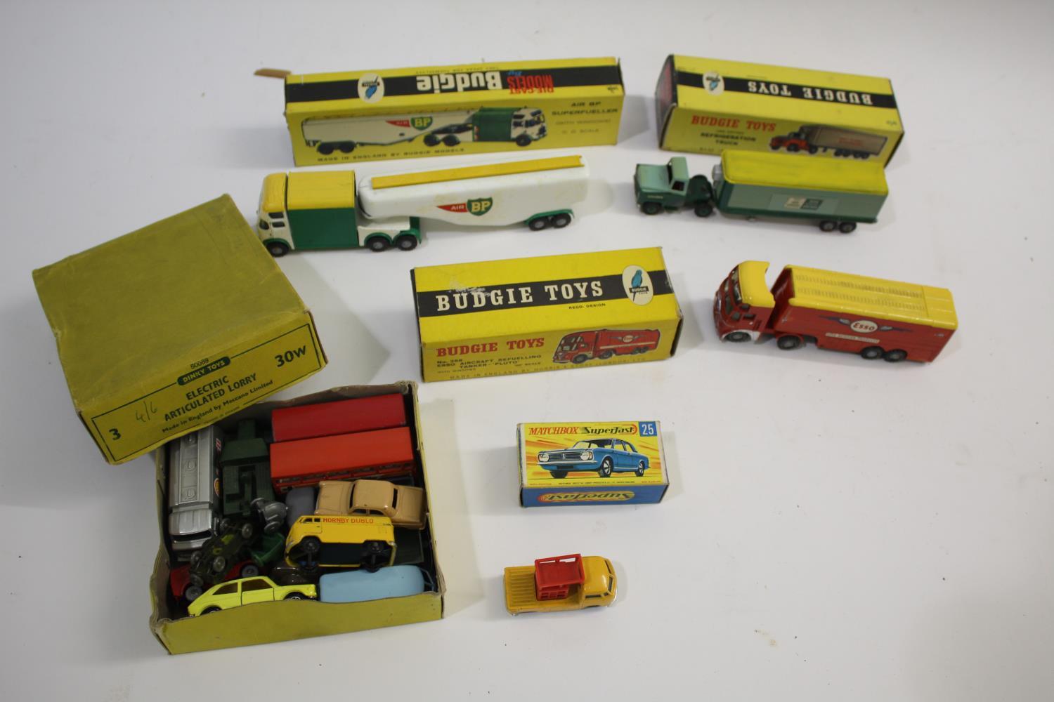 BOXED BUDGIE TOYS & DIE CAST TOYS including No 256 Esso Tanker, Long Distance Refrigeration Truck,