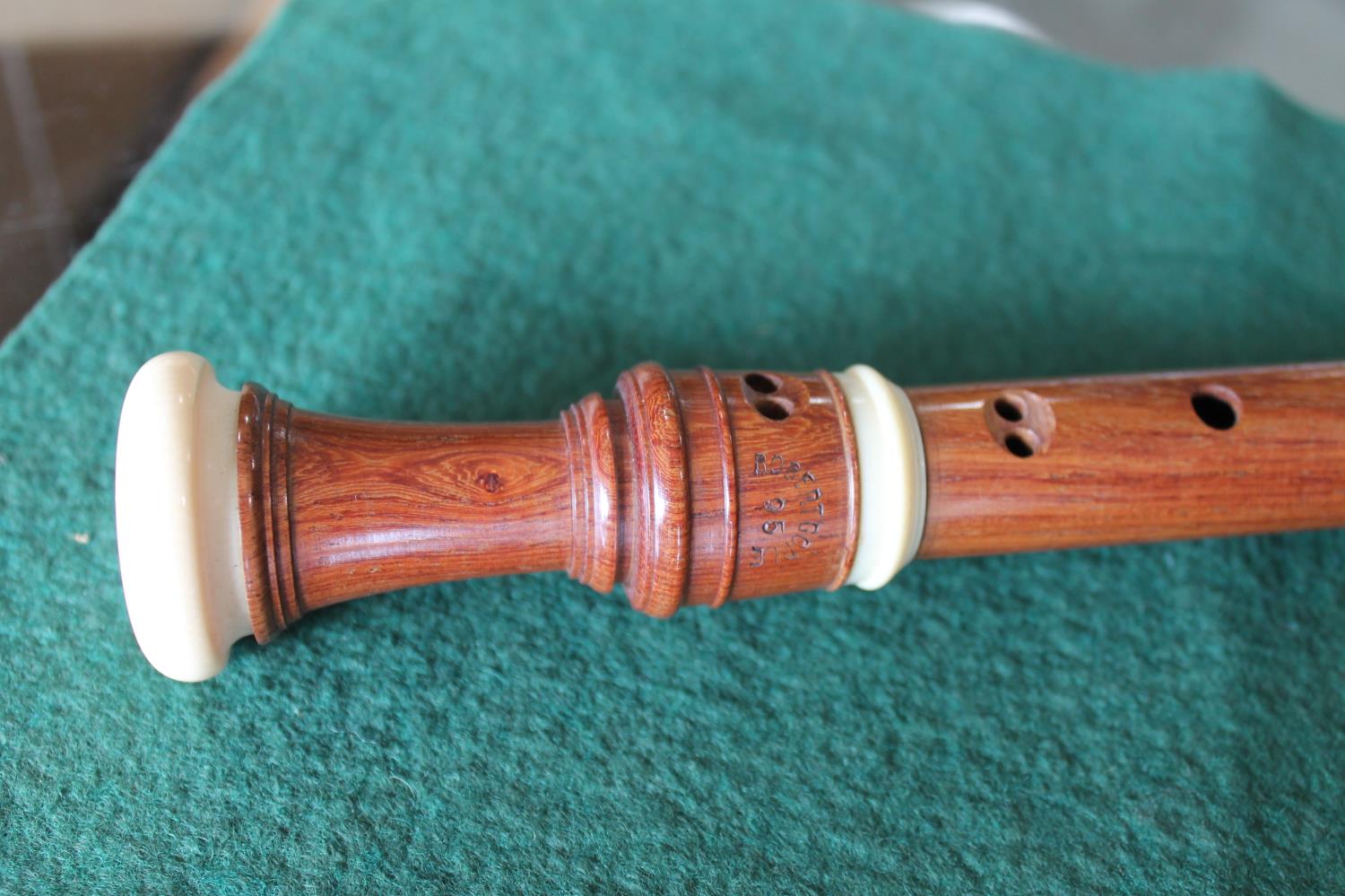 ROBERT GOBLE BOXED IVORY & WOODEN RECORDER a wooden recorder with ivory mouthpiece and ivory - Image 13 of 22