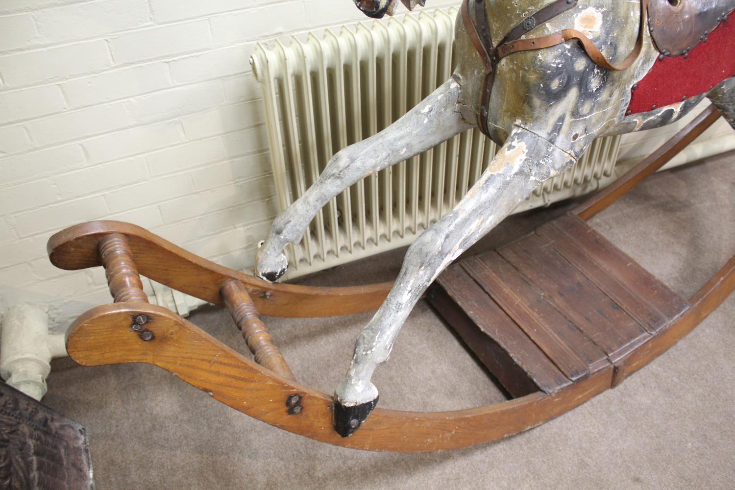 LARGE VICTORIAN ROCKING HORSE possibly by G & J Lines or Ayres, a large painted wooden rocking - Image 3 of 28