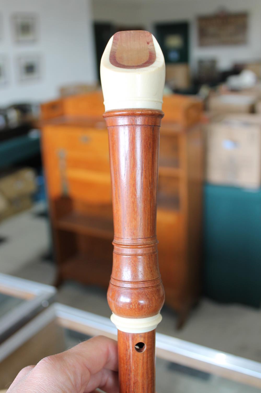 ROBERT GOBLE BOXED IVORY & WOODEN RECORDER a wooden recorder with ivory mouthpiece and ivory - Image 16 of 22