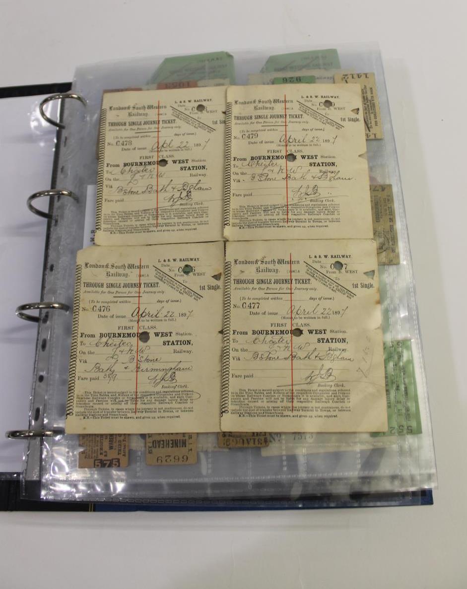 COLLECTION OF RAILWAY TICKETS an interesting collection of late 19thc and 20thc tickets, including
