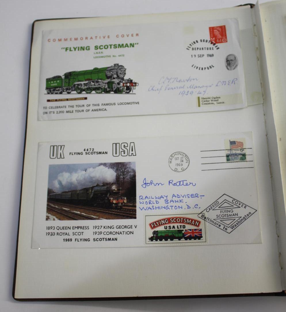 RAILWAY FIRST DAY COVERS & EPHEMERA a large album with various signed Railway covers and letters,