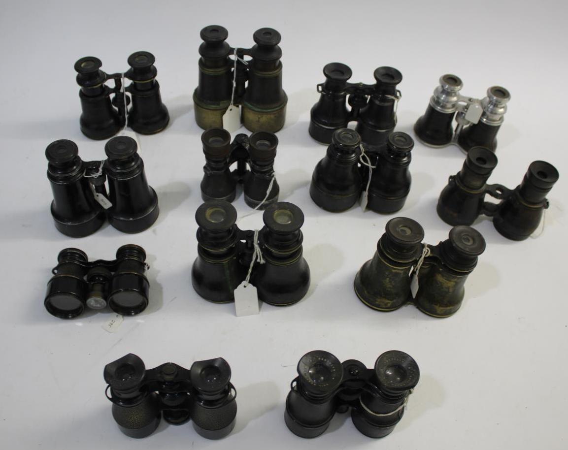 VINTAGE BINOCULARS various pairs of vintage binoculars including a small pair of binoculars with