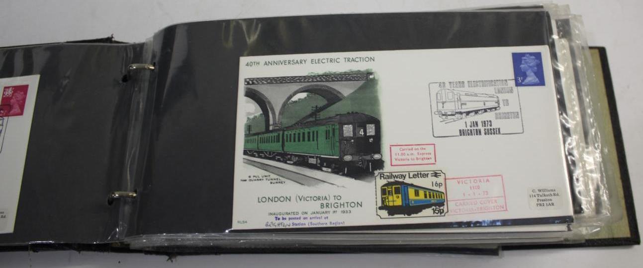 FIRST DAY COVERS & EPHEMERA - TRAINS, SHIPS & POLICE 9 small albums including trains (First Day
