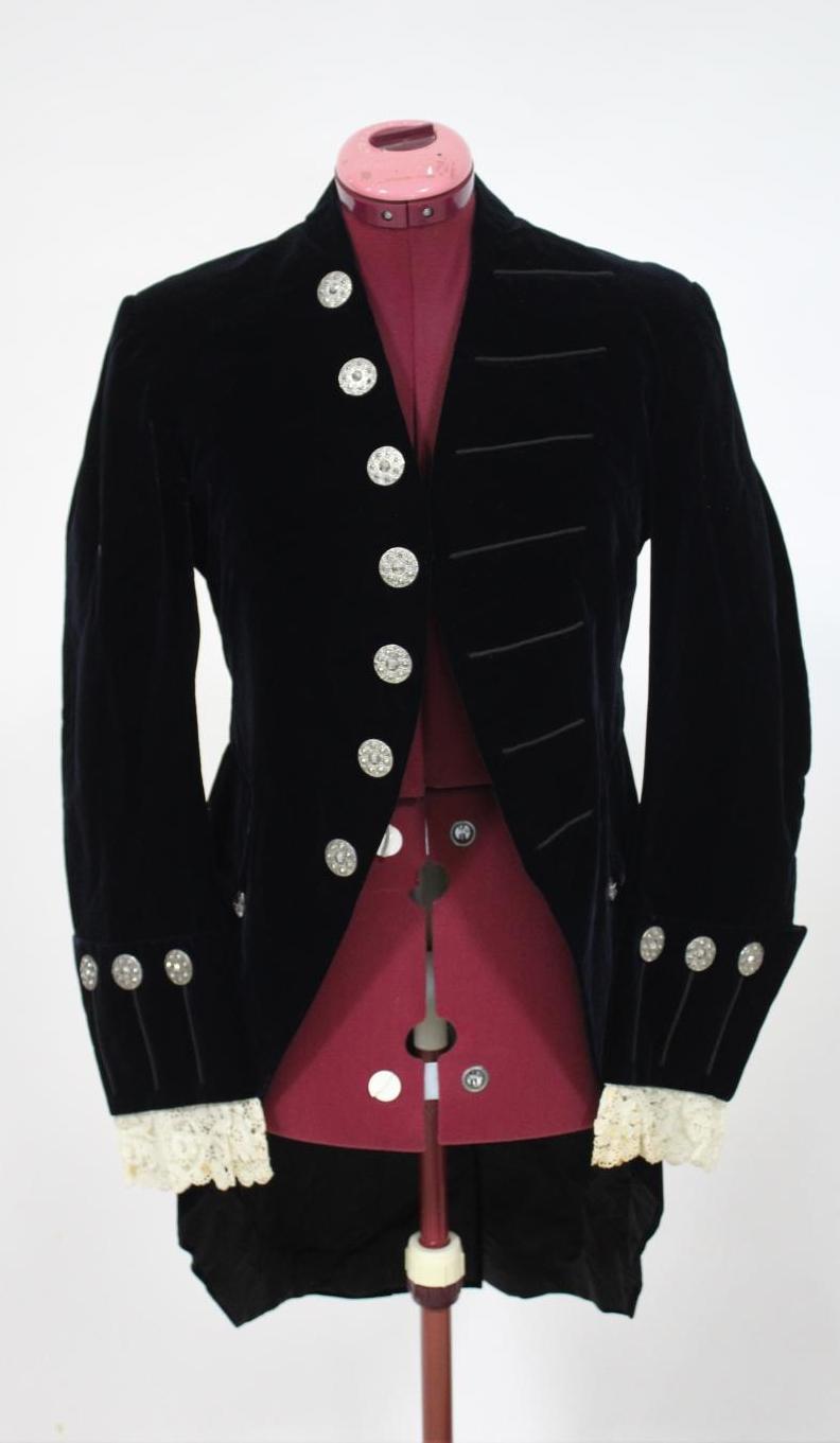 PRESENTATION AT COURT OUTFIT, SWORD & ACCESSORIES - LORD SWINFEN a 1925 silk velvet costume,