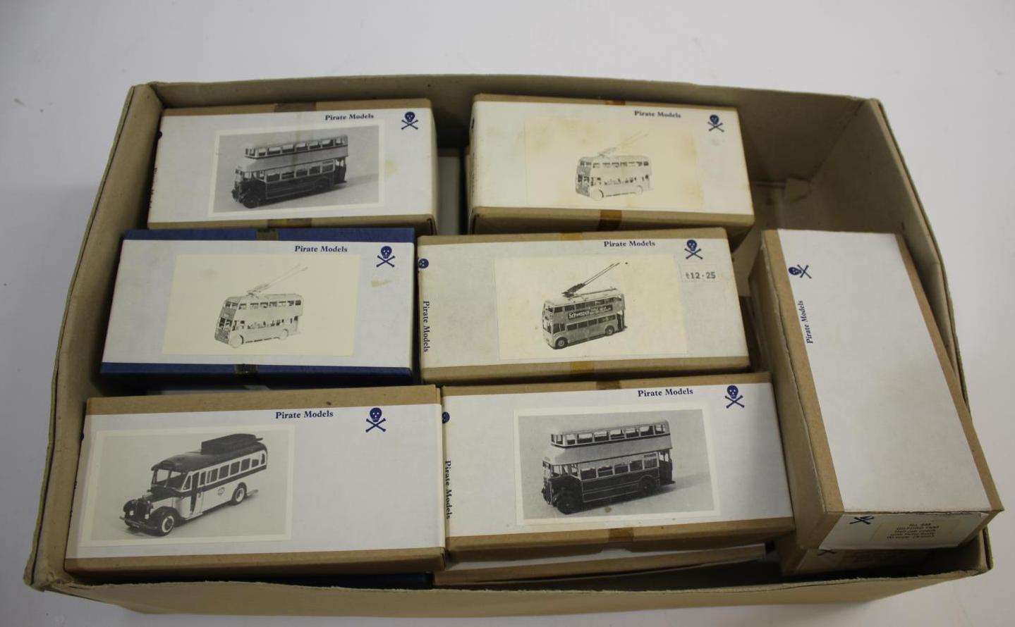 PIRATE MODELS - BOXED BUS KITS 14 boxed metal bus kits by Pirate Models, all look unused including