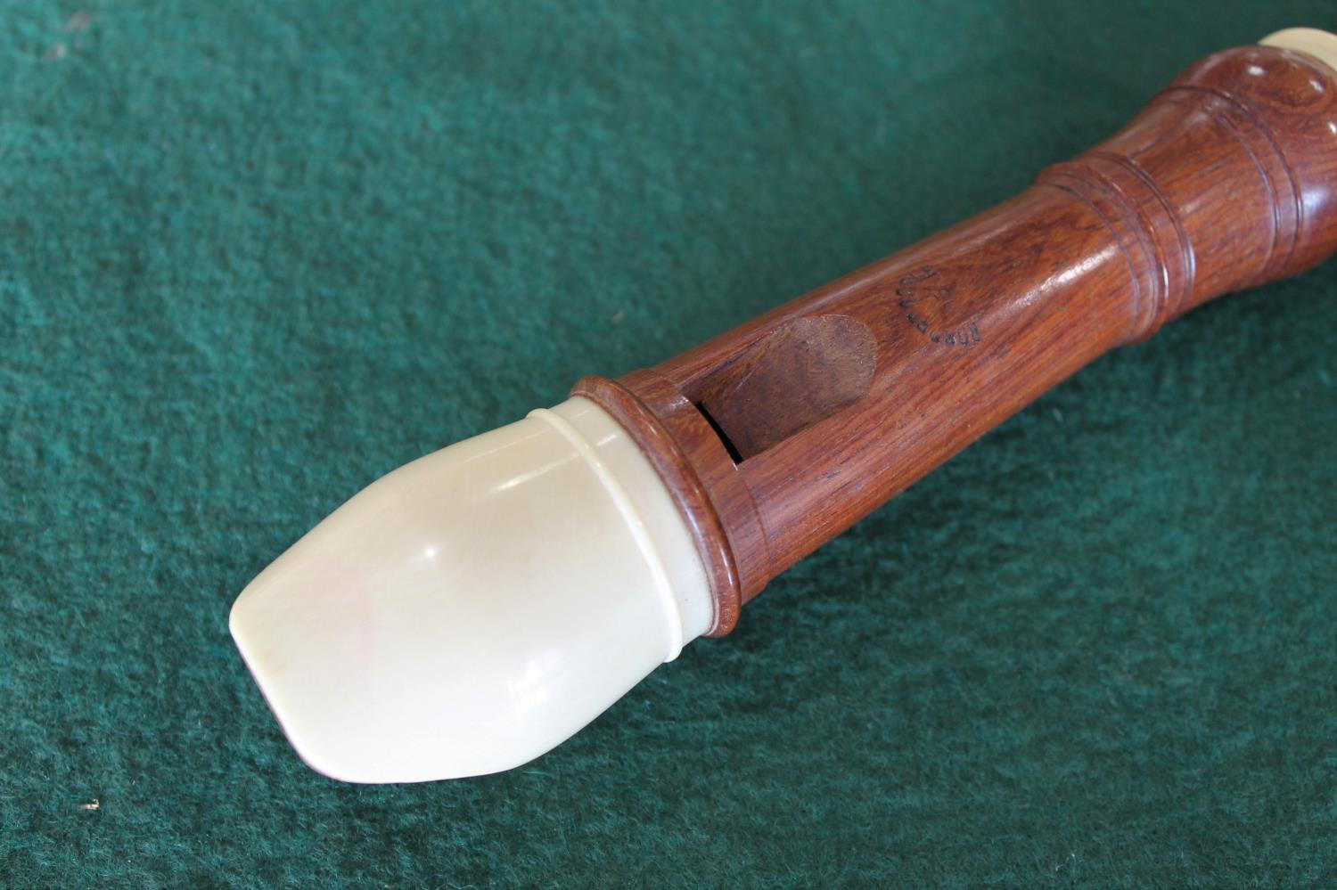 ROBERT GOBLE BOXED IVORY & WOODEN RECORDER a wooden recorder with ivory mouthpiece and ivory - Image 6 of 22