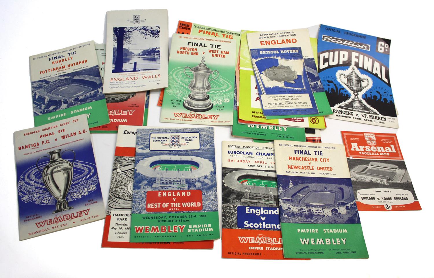 VINTAGE FOOTBALL PROGRAMMES a qty of International and Club football programmes from the 1950's