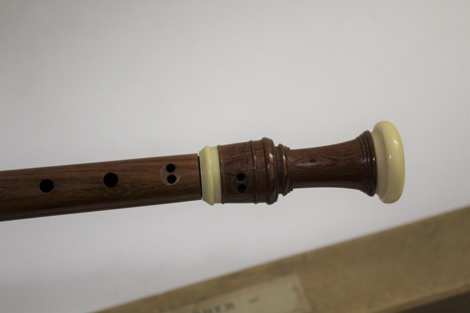 ROBERT GOBLE BOXED IVORY & WOODEN RECORDER a wooden recorder with ivory mouthpiece and ivory - Image 4 of 22