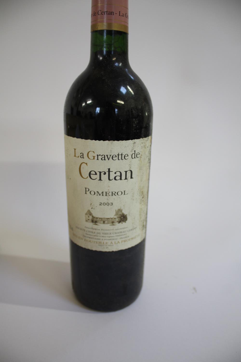 WINE - LA GRAVETTE DE CERTAN POMEROL 12 bottles from 2003, in part of a wooden case. (12) - Image 2 of 2