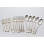 A LATE VICTORIAN PART SERVICE OF HANOVERIAN PATTERN FLATWARE TO INCLUDE:- 5 table spoons, 6 table