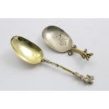 AN EARLY 18TH CENTURY DUTCH SILVERGILT SPOON with a cast stem and a female figure finial,