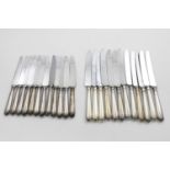 A SET OF TWELVE ELIZABETH II TABLE KNIVES AND TWELVE SIDE KNIVES to match, Old English Pip