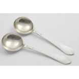 A PAIR OF DANISH CONTINENTAL (ANTIK) PATTERN SPOONS with circular bowls, by Georg Jensen of