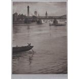 AFTER CHRISTOPHER RICHARD WYNNE NEVINSON, ARA (1889-1946) LONDON'S RIVER Photogravure, 1937,