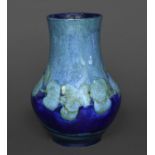 MOORCROFT VASE - MOONLIT BLUE the vase of globe and shaft form in the Moonlit Blue design, painted