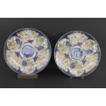 LARGE PAIR OF JAPANESE IMARI CHARGERS a pair of late 19thc porcelain chargers, with various shaped