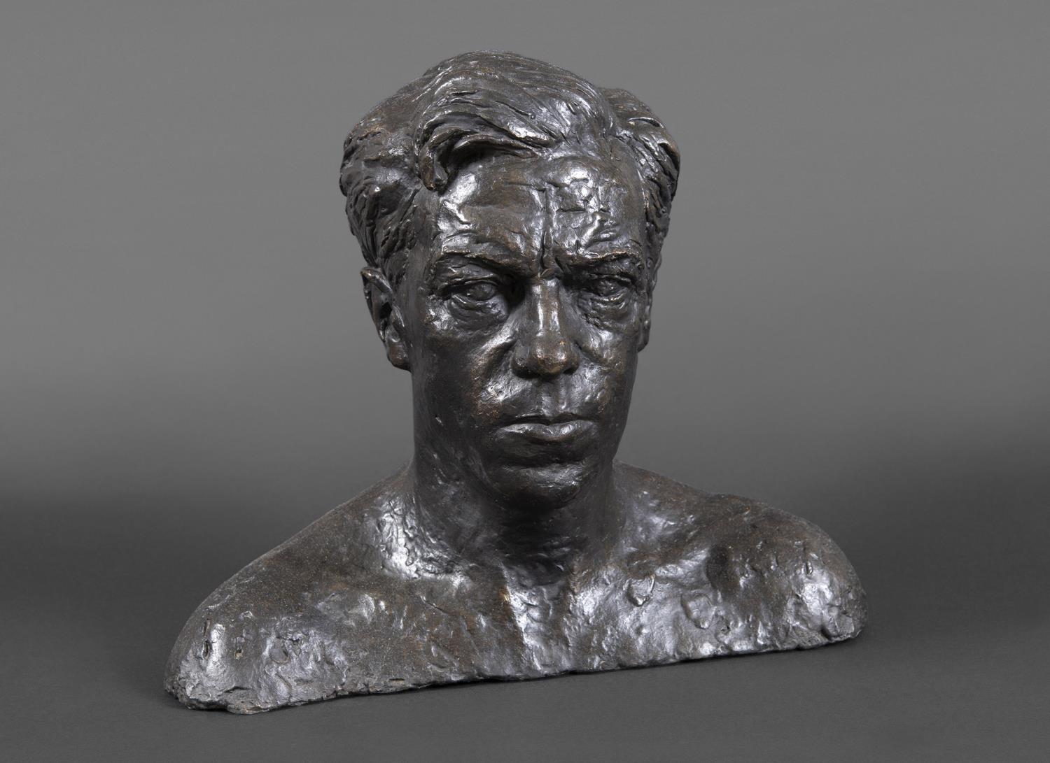 FRANTA BELSKY (1921-2000) - LARGE BRONZE BUST OF CECIL DAY-LEWIS a large bronze shoulder length bust