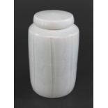 DAVID LEACH (1911-2005) - PORCELAIN LIDDED JAR a cylindrical fluted lidded jar, with incised