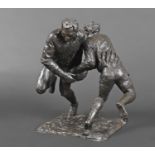 JOHN BONAR DUNLOP ARBS (NEW ZEALAND 1916-1992) - LARGE BRONZE OF RUGBY PLAYERS a large bronze