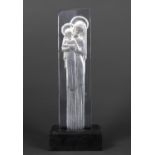 LALIQUE - SCULPTURE OF MADONNA & CHILD a clear and frosted glass sculpture of the Madonna & Child,