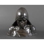 AFTER EMILE JESPERS (1862-1918) - BRONZE BUST OF A LADY a contemporary bronze after Emile Jespers,