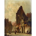 ADRIANUS EVERSEN (1818-1897) FIGURES ON A DUTCH STREET Signed and also signed with initials in