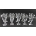 SET OF WATERFORD GLASSES a set of 8 large wine glasses in the Kathleen design, 18cms high. Also with