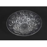 LALIQUE BOWL - BULBES a clear glass bowl designed with bulbs radiating out from a central flower.