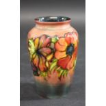 MOORCROFT FLAMBE VASE a vase in the Anemone design and with a flambe glaze. Impressed marks,