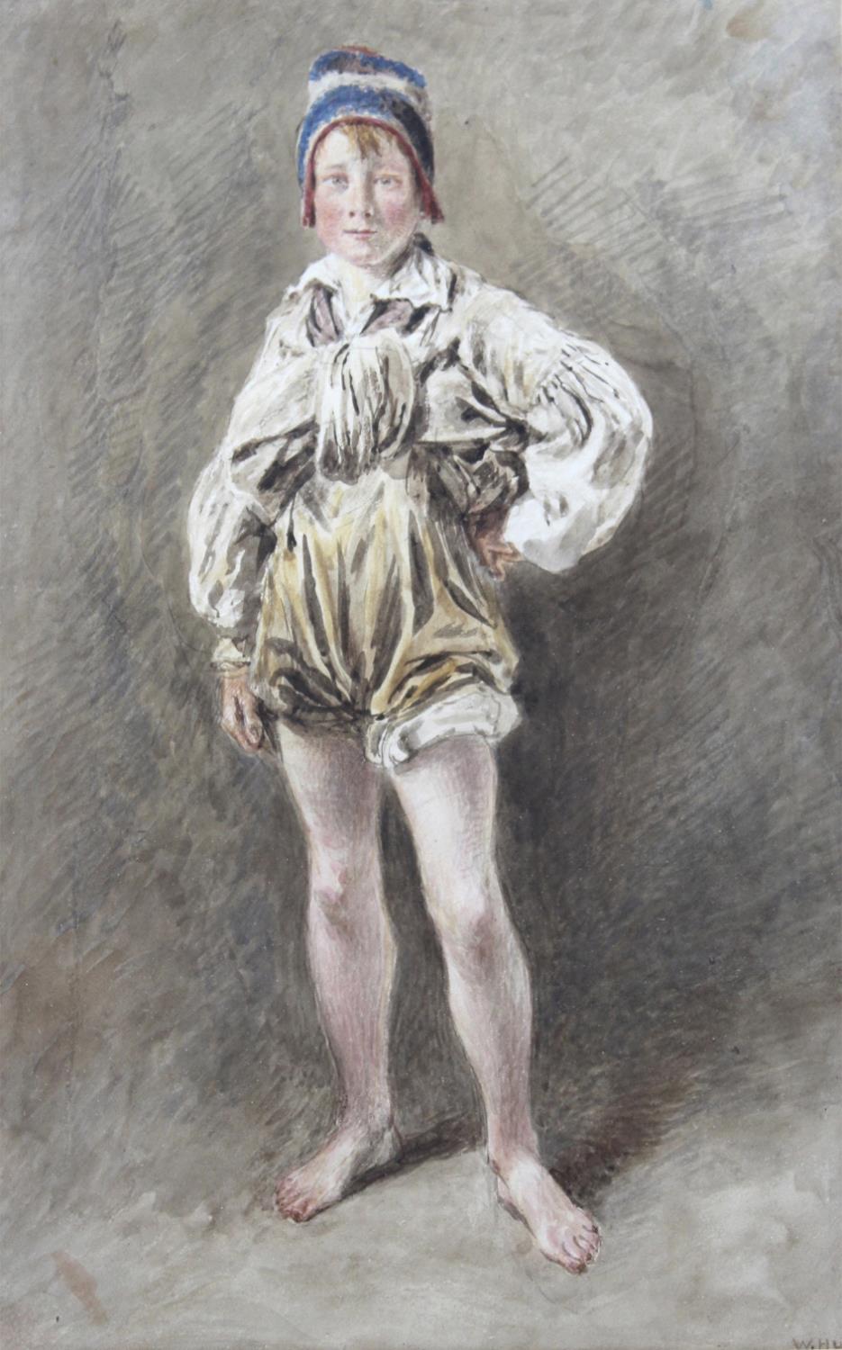 WILLIAM HENRY HUNT (1790-1864) THE FISHER BOY Signed, watercolour 37.5 x 23.5cm. Provenance: London,