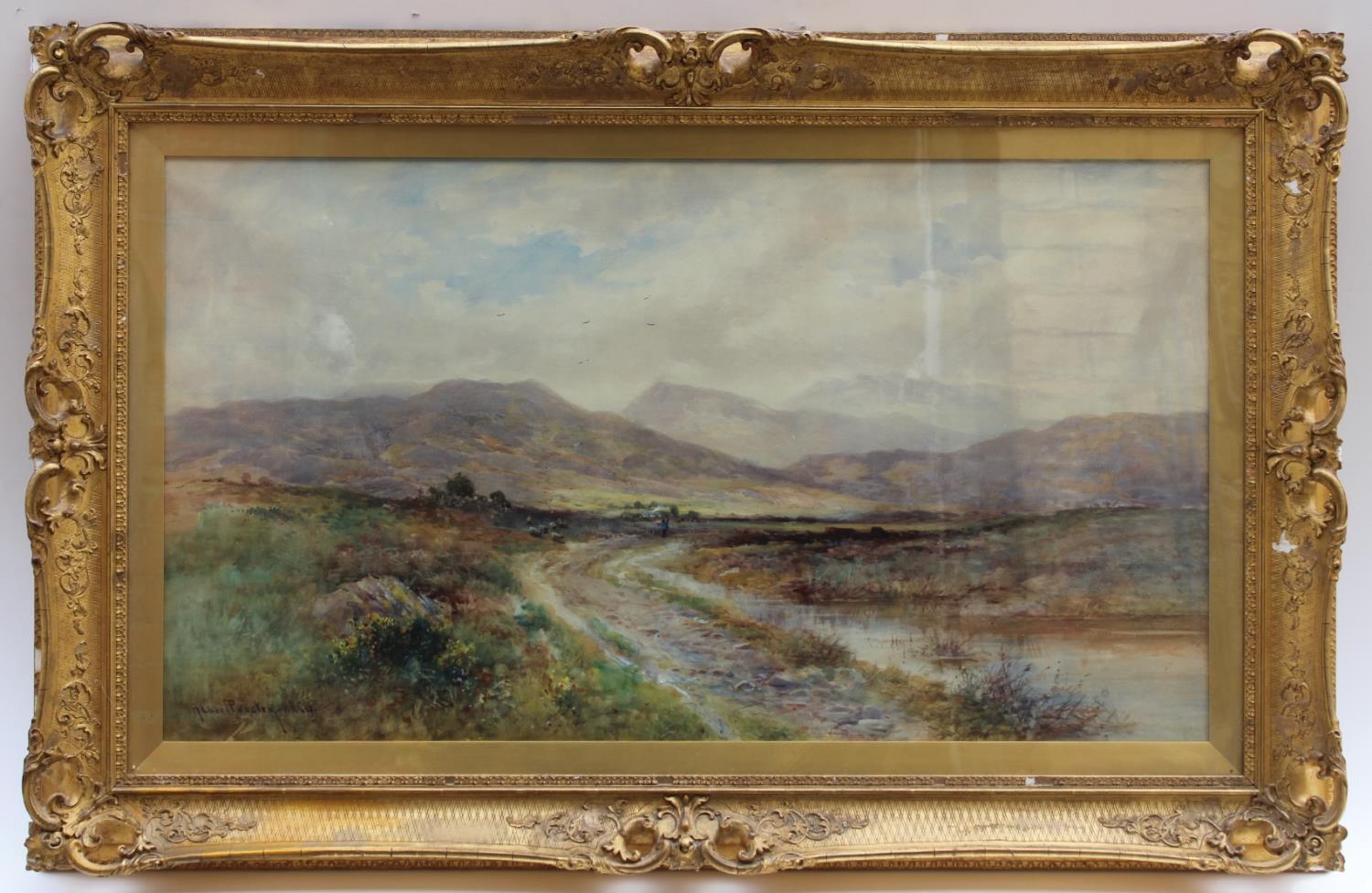 ALBERT PROCTER (Fl.1884-1905) THE DROVER'S PATH (BORROWDALE?) Signed, watercolour, period gilt frame - Image 2 of 2