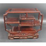 CHINESE HARDWOOD DISPLAY STAND possibly for snuff bottles, a hardwood display stand with shelves