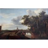 CIRCLE OF DAVID HODGSON (1798-1864) COUNTRY SCENE, IDENTIFIED AS CANAL SCENE NEAR SLINGSBY,