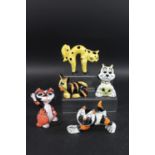 LORNA BAILEY - ART DECO STYLE CATS 5 figures of Cat's, including a yellow and black spotted Cat in