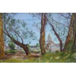 DAVID FARQUHARSON, ARA (1839-1907) FRENCH VILLAGE SCENE Oil on canvas 29.5 x 44.5cm. ++ Good