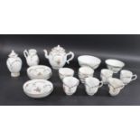 CHINESE PART TEA SERVICE 18thc, each painted with sprays and garlands of flowers, comprising a