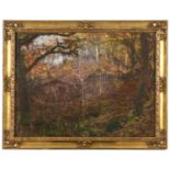 ALEXANDER BROWNLIE DOCHARTY (1862-1940) IN AUTUMN WOODS Signed, also signed and inscribed verso, oil