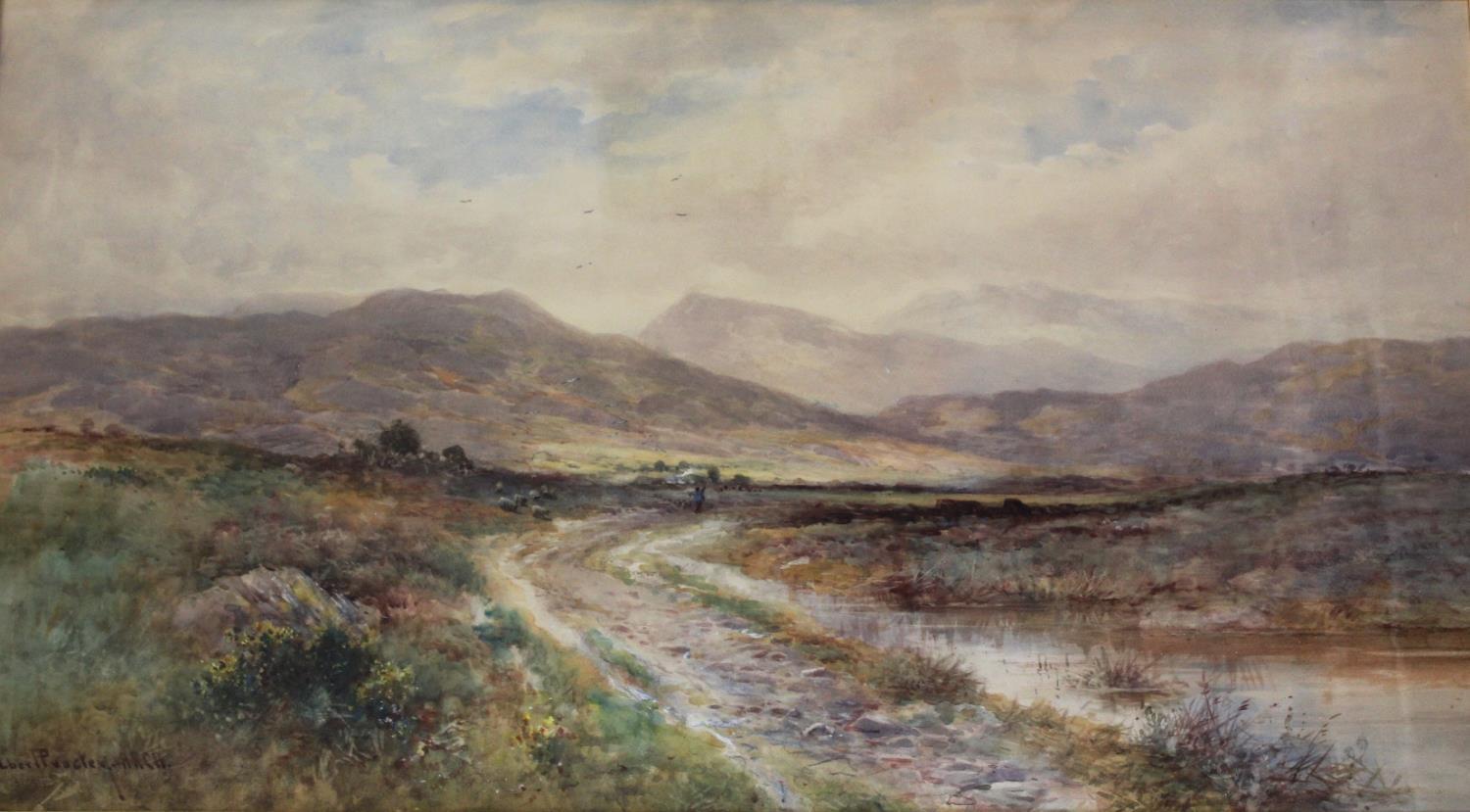 ALBERT PROCTER (Fl.1884-1905) THE DROVER'S PATH (BORROWDALE?) Signed, watercolour, period gilt frame