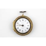 A PINCHBECK PAIR CASED QUARTER REPEATING ON A BELL POCKET WATCH the white enamel dial signed Potter,