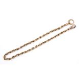 A 9CT GOLD FANCY LINK WATCH CHAIN 32.5cm long, 24.9 grams