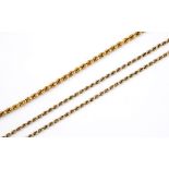 A 9CT GOLD ROPE LINK NECKLACE 67cm long, 15.9 grams, together with a 9ct gold rope link bracelet,