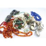 A LARGE QUANTITY OF JEWELLERY AND COSTUME JEWELLEY