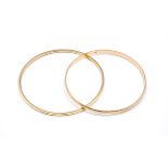 A 9CT GOLD BANGLE 12 grams, together with another gold bangle, 5 grams