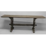 AN OAK SERVING TABLE in the style of a 16th century refectory table