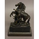 AFTER GUILLAUME COUSTOU (FRENCH, 1667-1746), a 19th century bronze study of the Marley Horse rearing