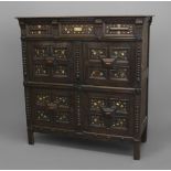 A 17TH CENTURY STYLE OAK FOOD HUTCH, with one frieze drawer 'dated' 1624, above four panelled