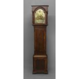 A MID 18TH CENTURY MAHOGANY LONGCASE CLOCK, the brass dial signed John Stancliffe, with chapter ring